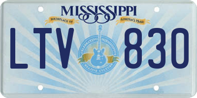 MS license plate LTV830