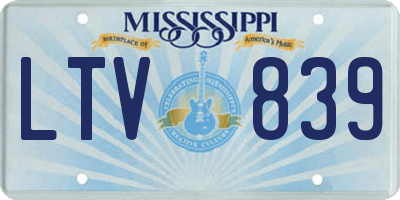 MS license plate LTV839