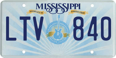 MS license plate LTV840