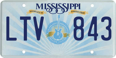 MS license plate LTV843