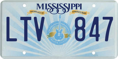 MS license plate LTV847