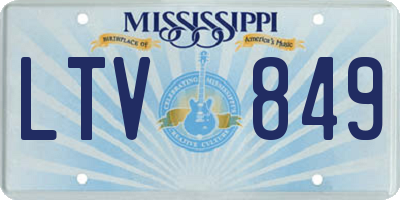 MS license plate LTV849