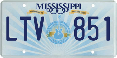 MS license plate LTV851