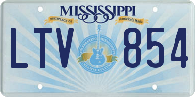 MS license plate LTV854