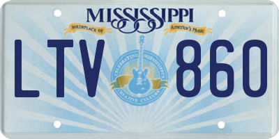 MS license plate LTV860