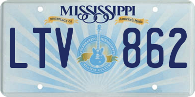 MS license plate LTV862