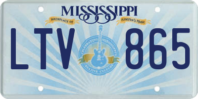MS license plate LTV865
