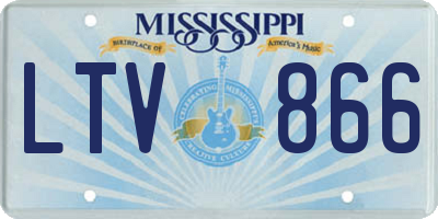 MS license plate LTV866