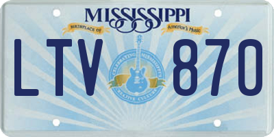MS license plate LTV870