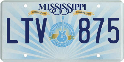 MS license plate LTV875