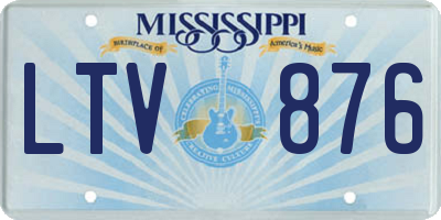 MS license plate LTV876