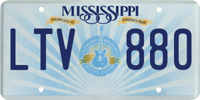 MS license plate LTV880