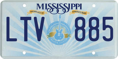 MS license plate LTV885