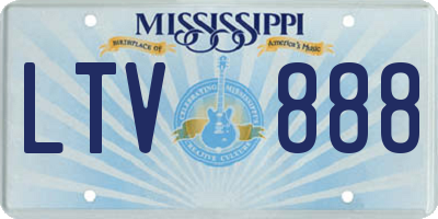 MS license plate LTV888