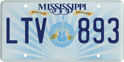 MS license plate LTV893