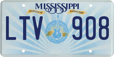 MS license plate LTV908