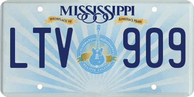 MS license plate LTV909