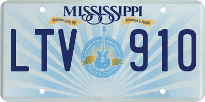 MS license plate LTV910