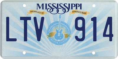 MS license plate LTV914