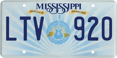 MS license plate LTV920