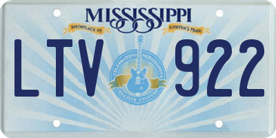 MS license plate LTV922
