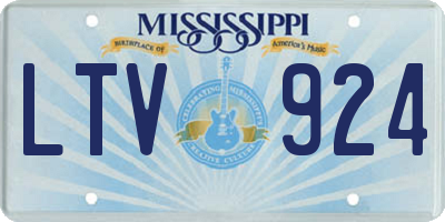 MS license plate LTV924