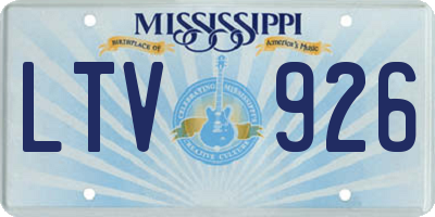 MS license plate LTV926