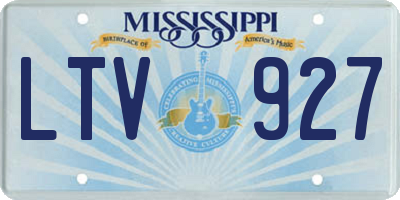 MS license plate LTV927