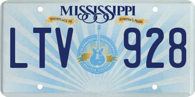 MS license plate LTV928