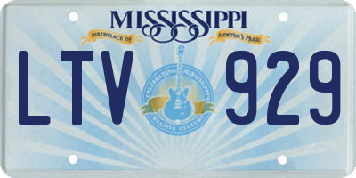 MS license plate LTV929