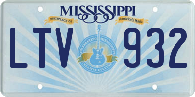 MS license plate LTV932