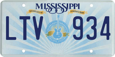 MS license plate LTV934
