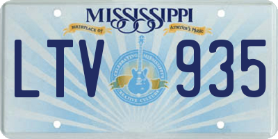 MS license plate LTV935
