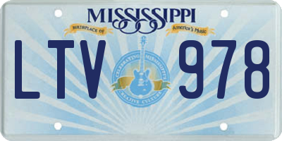 MS license plate LTV978