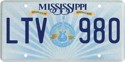 MS license plate LTV980