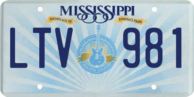 MS license plate LTV981