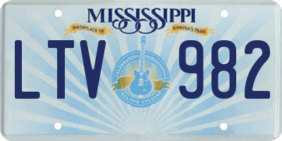 MS license plate LTV982