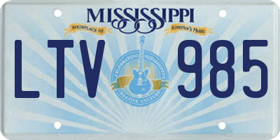 MS license plate LTV985
