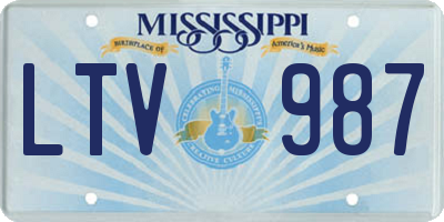 MS license plate LTV987