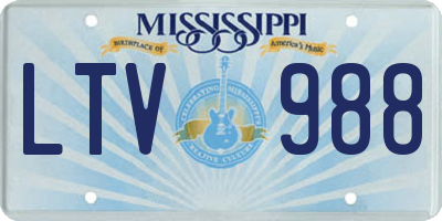 MS license plate LTV988