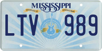 MS license plate LTV989