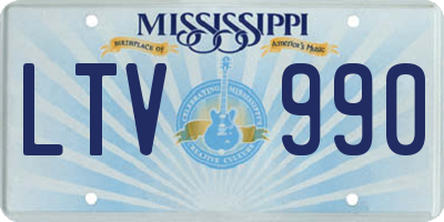 MS license plate LTV990