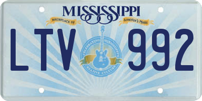 MS license plate LTV992