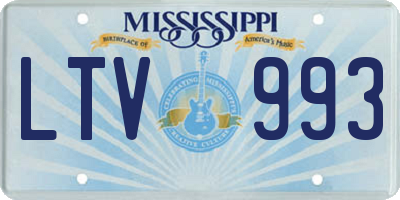 MS license plate LTV993