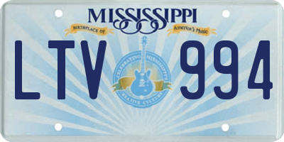 MS license plate LTV994
