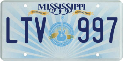 MS license plate LTV997
