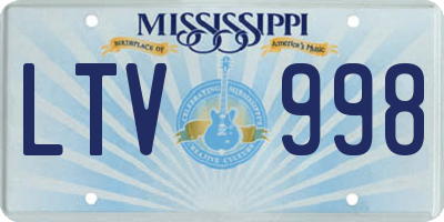 MS license plate LTV998