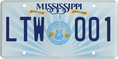 MS license plate LTW001
