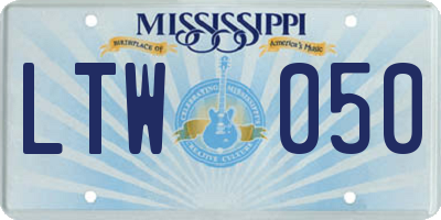 MS license plate LTW050