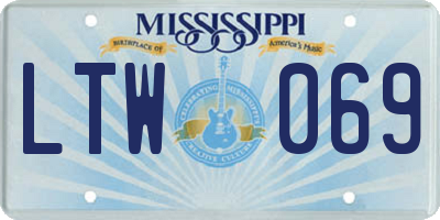 MS license plate LTW069